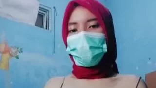 ABG 19Yo Jilbab Merah Uting Tembus Pandang Ebot Mendesah